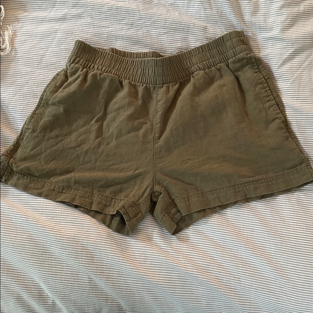 Old Navy Khaki Green Elastic Waist Shorts